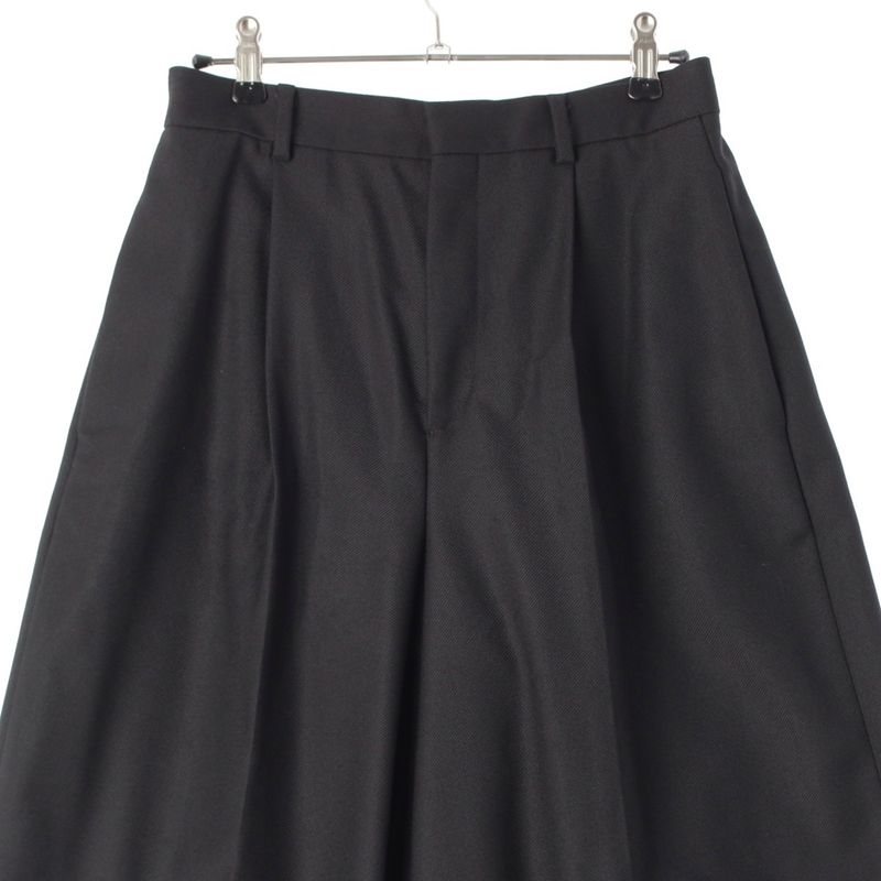 Celine 24 Taillat Pants Wool Tuck Wide Slacks Pants Bottoms 2p625778q Black 36