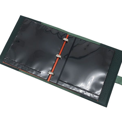 Hermes Accessories CD Case Leather Greenish Silver Hardware Green Book Type