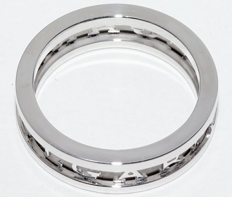 Bulgari Ring 18K White Gold Bzero1 Openwork Logo Spiral Ring An859738 359361