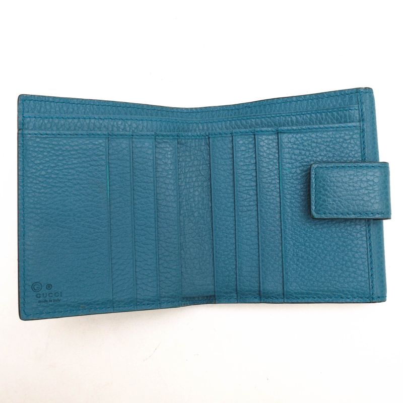 Gucci Wallet Men Wallet Leather Genuine Blue 449405 2091 Interlocking G with