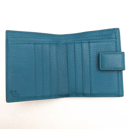 Gucci Wallet Men Wallet Leather Genuine Blue 449405 2091 Interlocking G with
