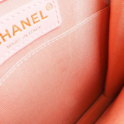 Chanel Chain Shoulder Boy Chanel Coco Mark As0130 Tweed And Lambskin Pink