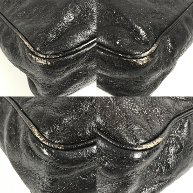 Gucci Shoulder Bag Guccissima GG 201448 Striped Leather Brown