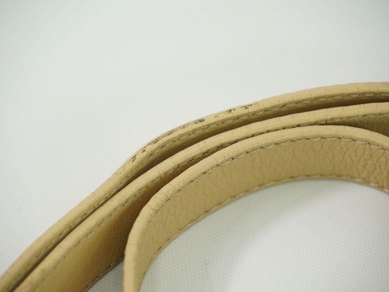 Authentic Fendi Chameleon 2WAY Shoulder Bag Handbag Pochette Leather Beige