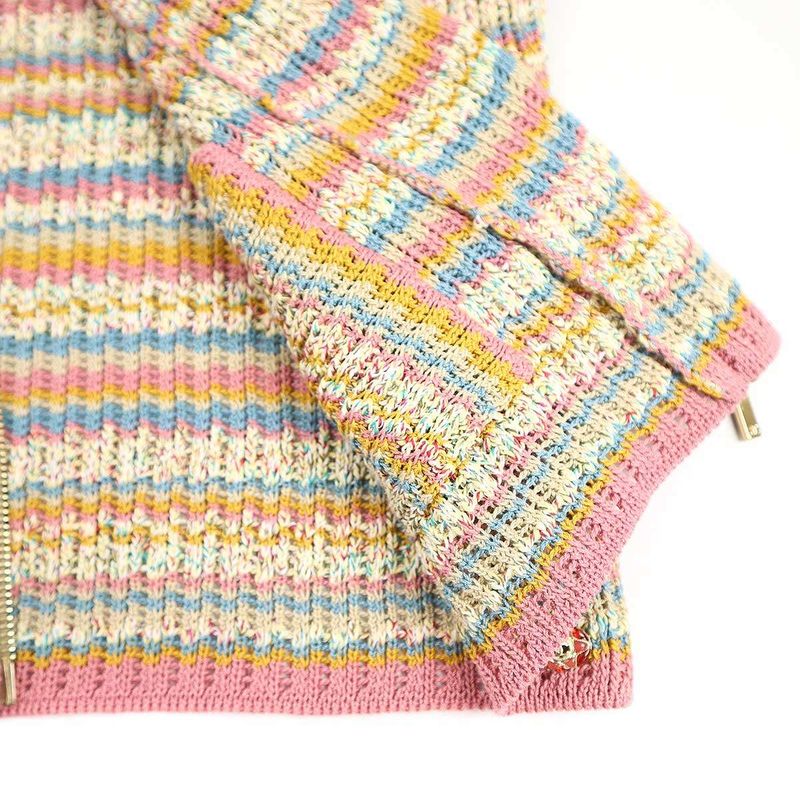 Chanel Multicolor Knit Riders Jacket P55716k07317 Mix 36