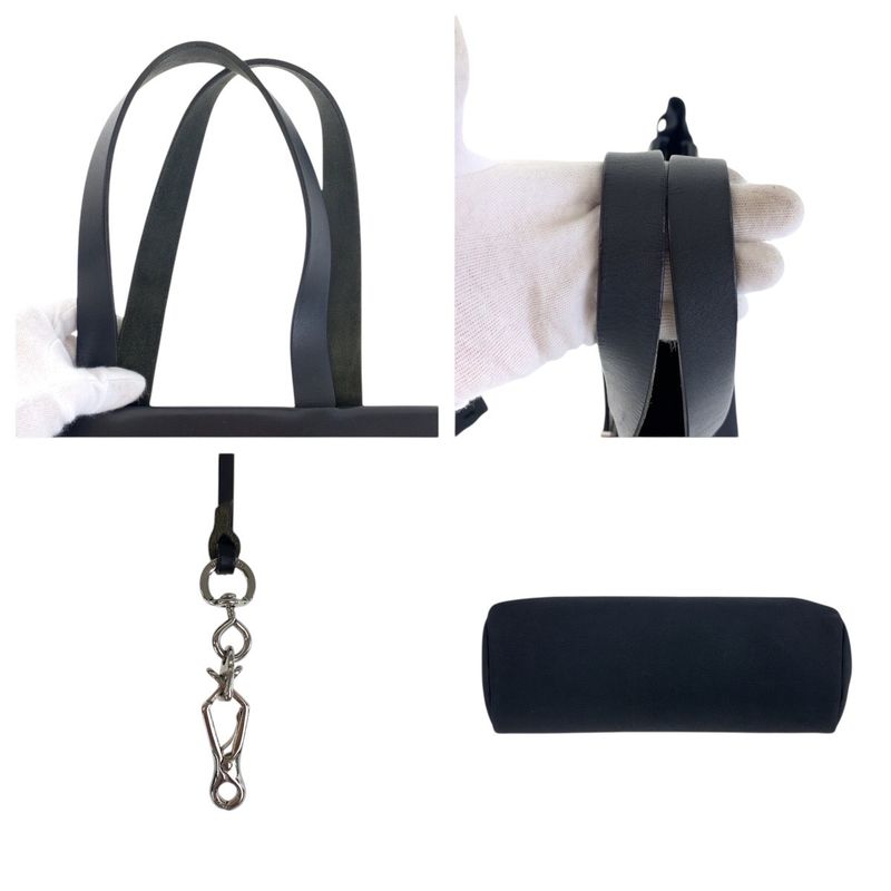 Hermes Herbag Cabas GM With Bag Replacement Black Silver Hardware Canvas/leather