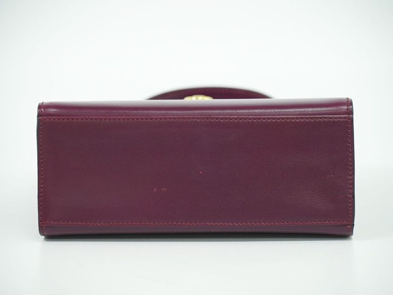 Authentic Celine Leather Handbag Purple Bag Pre-owned [follow-up Discount