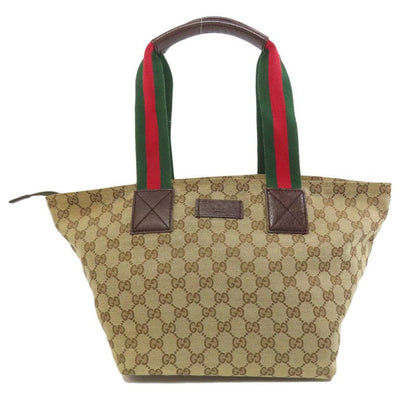 Gucci 131230 GG Sherry Line Handbag Canvas Women