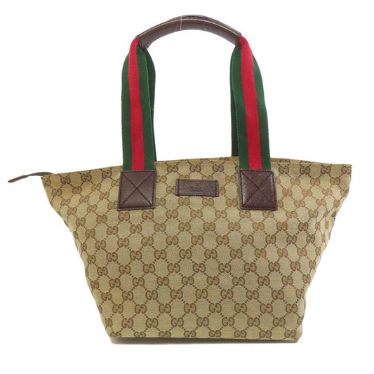 Gucci 131230 GG Sherry Line Handbag Canvas Women