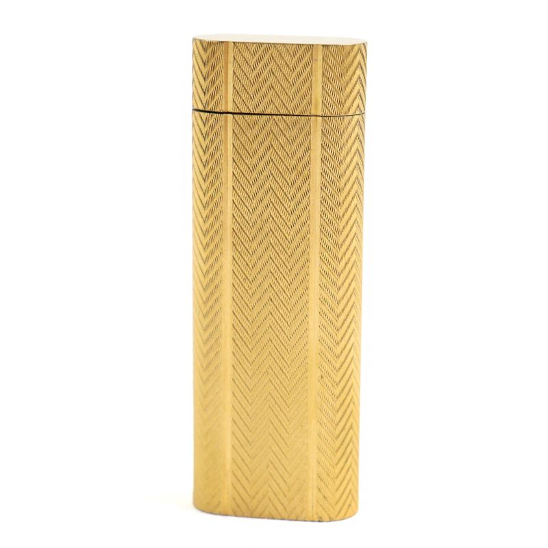 Cartier All-over Pattern Oval Form Roller Type Smoking Goods Gas