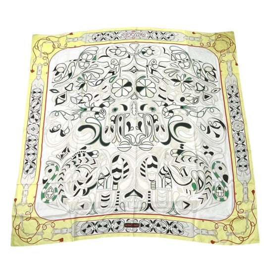 Hermes Carre 140 Large Scarf Silk Folklore Yellow