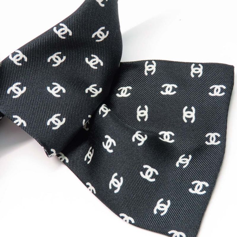 Chanel Valletta Aaa821 25P Coco Mark Ribbon Black Silk Hair Accessory