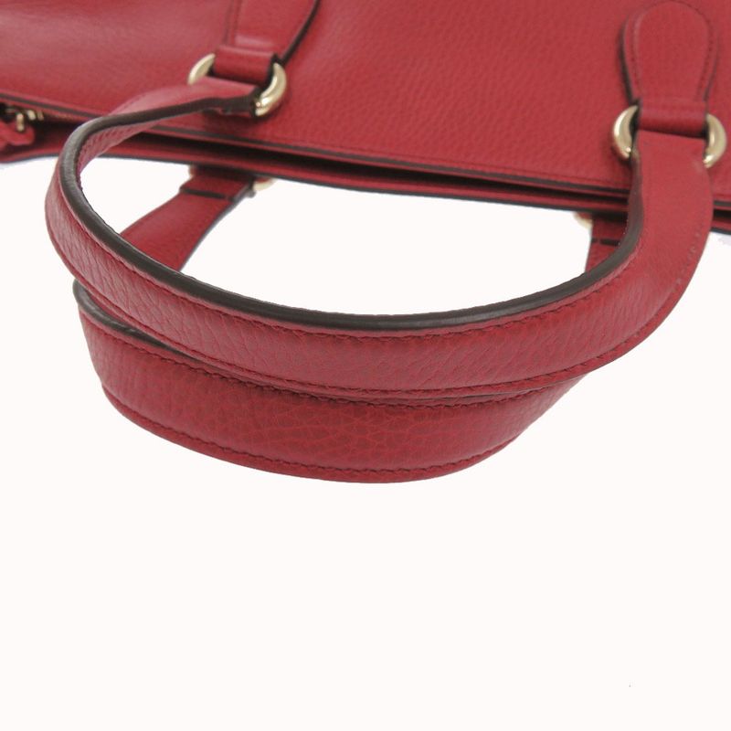 Gucci Bamboo Tassel 449643 Leather Bamboo Red 2way Handbag Red 0910 Gucci