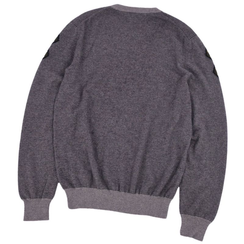 Hermes Knit Sweater Long Sleeve Long Sleeve Striped 100% Cashmere Tops Men's XL