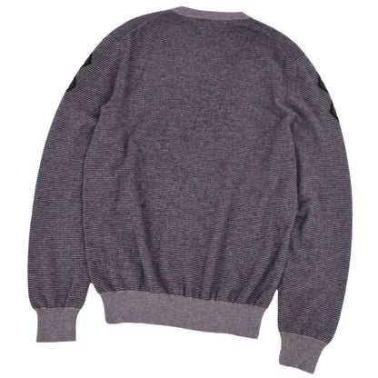 Hermes Knit Sweater Long Sleeve Long Sleeve Striped 100% Cashmere Tops Men's XL