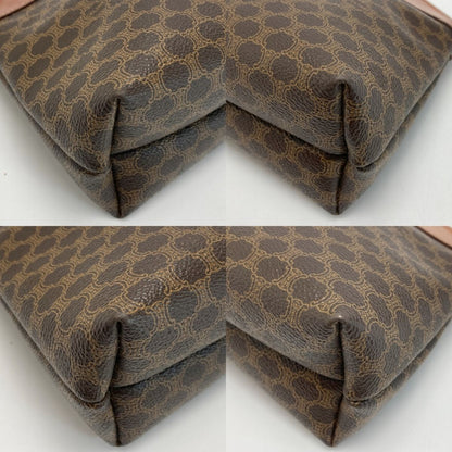 Celine Macadam Pattern Logo Embossed Clutch Bag Brown Second Bag Vintage