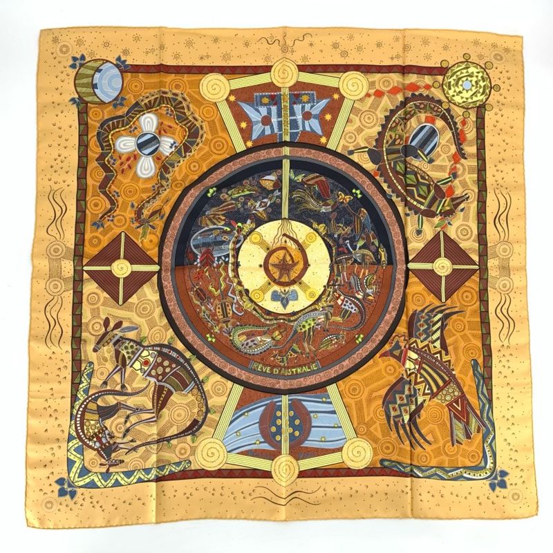 Hermes Silk Scarf Carre 90 REVE D'australie Australian Dream