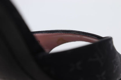Louis Vuitton Monogram Satin Mule Sandals Women's 37 Ma1020 Black Made In Italy