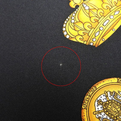 Hermes Scarf Carré 90 Silk Black Gold LES Tambours Tambour Drums Women Hermes