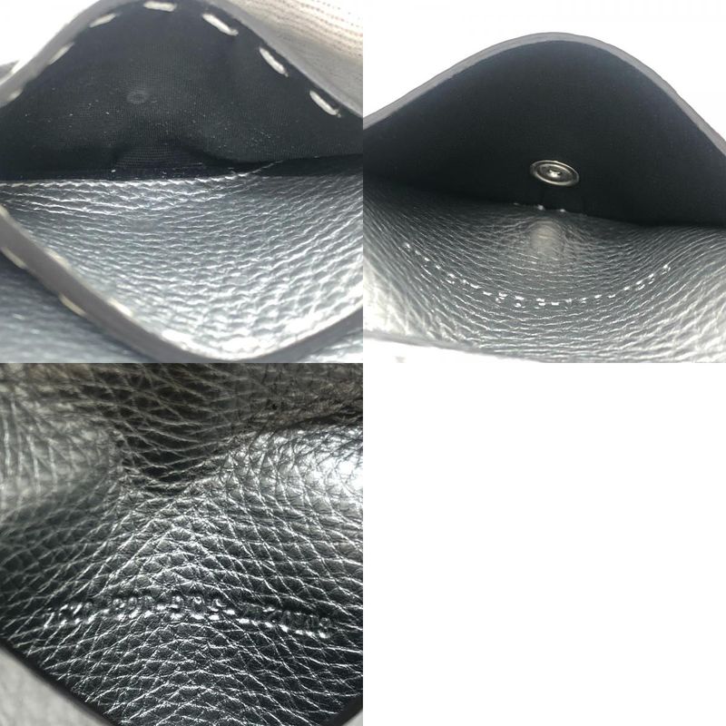 Fendi Card Case Selleria Leather Silver