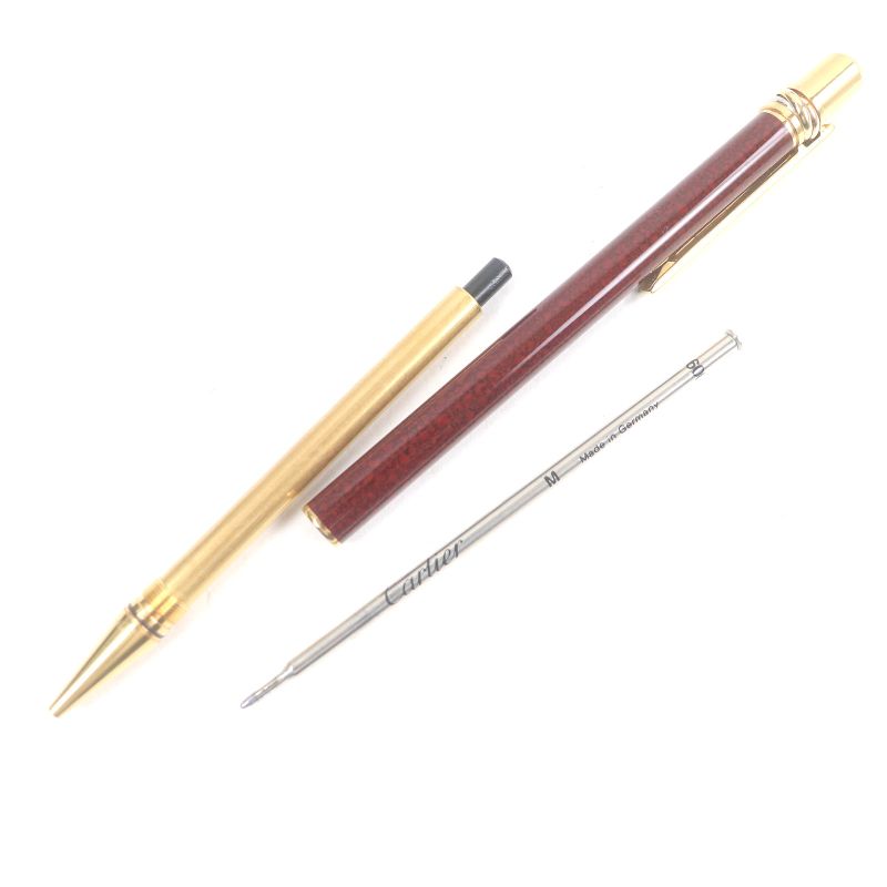 Cartier Trinity De Cartier Marbled Twist Ballpoint Pen Bordeaux Gold Made In