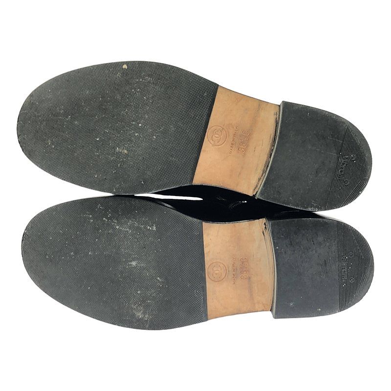 Chanel - Suede Coco Mark Side Zip Boots - 36 1 2 - Black - Women's