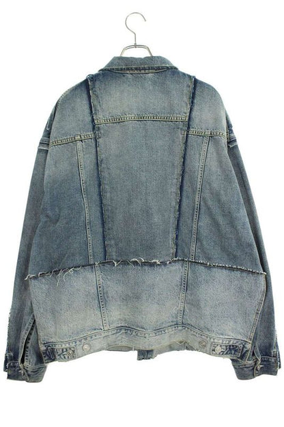 Balenciaga 22AW 697779 Tmw26 Cut Reconstruction Design Oversized Denim Jacket