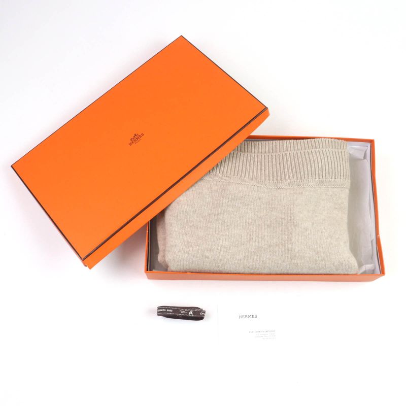 Hermes 24AW 4h2541d1 100% Cashmere Asymmetrical Long Sleeve Knit Dress With