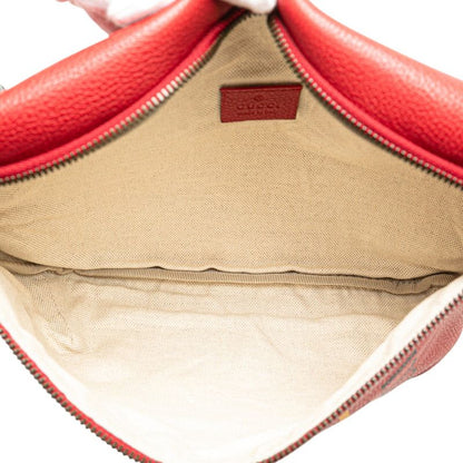Gucci Logo Print Sherry Line Waist Bag Body Bag 530412 Red Leather Ladies Gucci