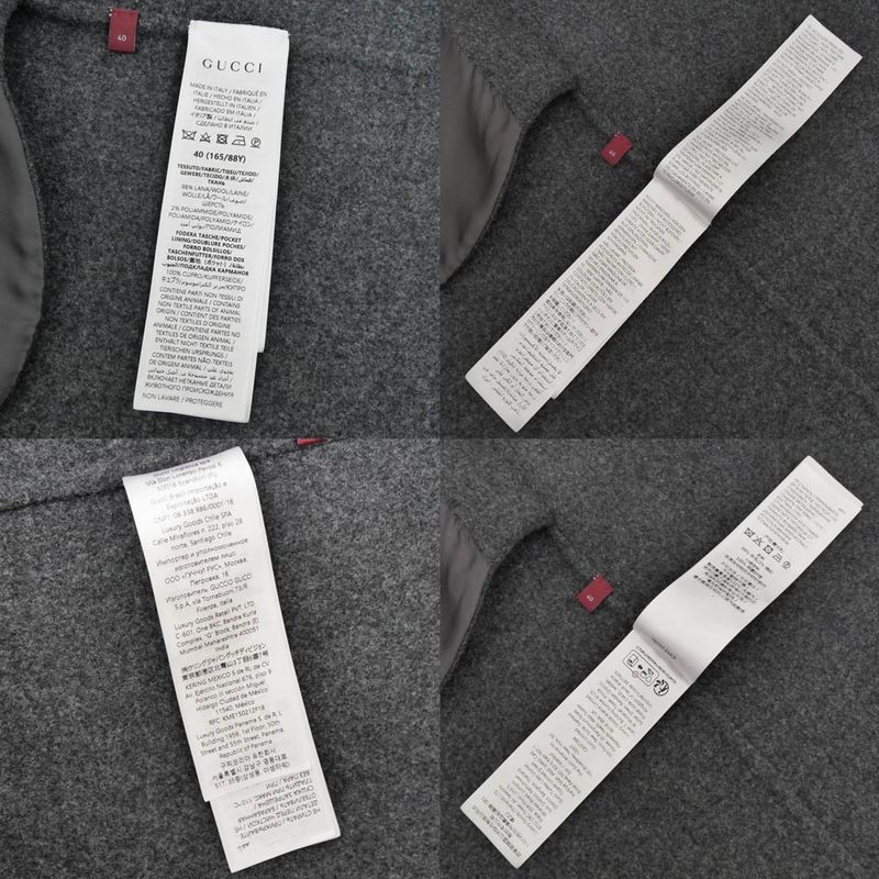 Gucci Wool Long Coat 40 Size Gray 797050 24-25aw Women's Outerwear