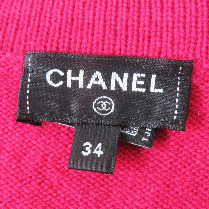 CHANEL 22AW P73483 100% Cashmere Lucky Charm Cropped Length Knit Cardigan