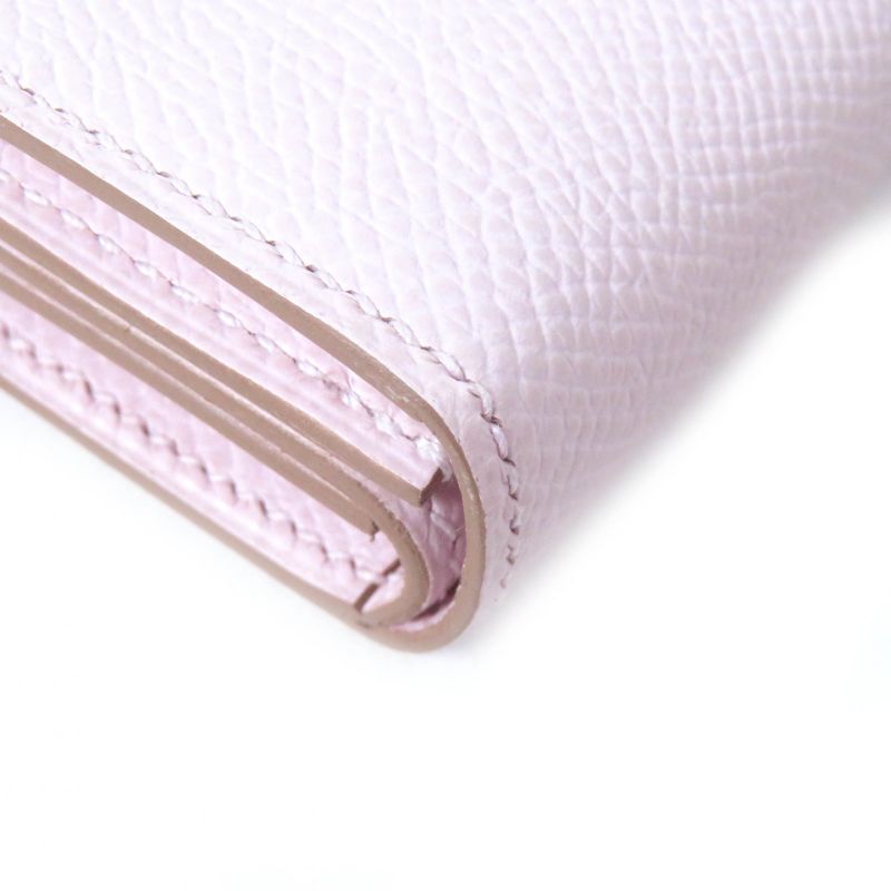 Hermes Bearn Mini Mauve Père Silver Hardware Vaux Epson Compact Wallet Bifold