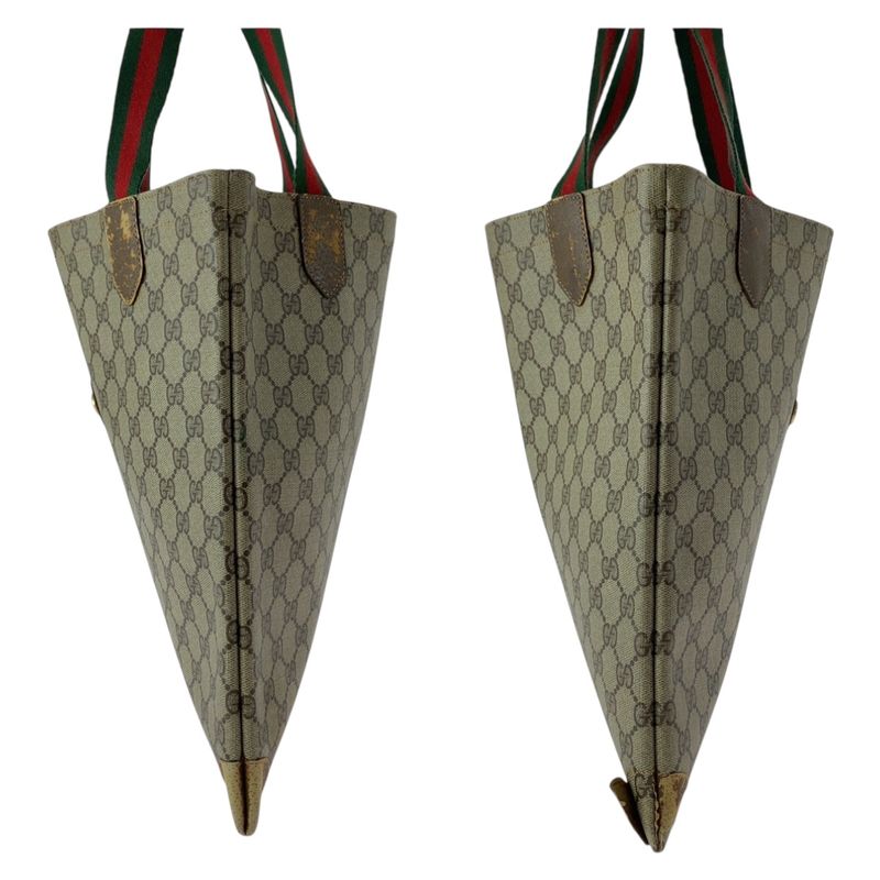 Gucci Vintage Old Gucci Sherry Line Beige GG Supreme Canvas 002 63 0048 Tote