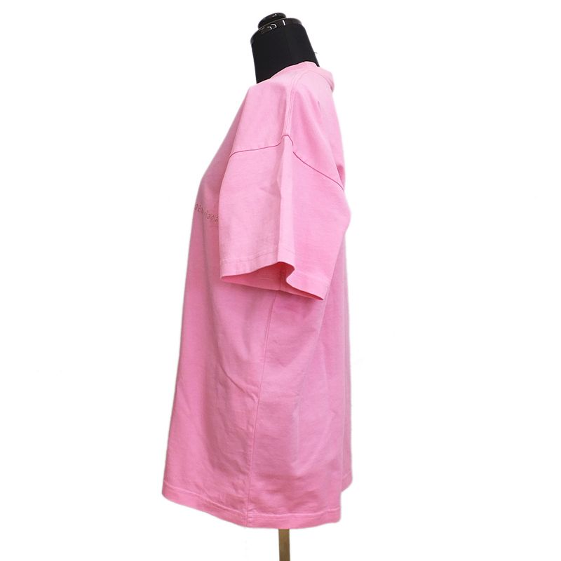 Balenciaga T-shirt Pink Short Sleeve Crew Neck Notation Size XXS