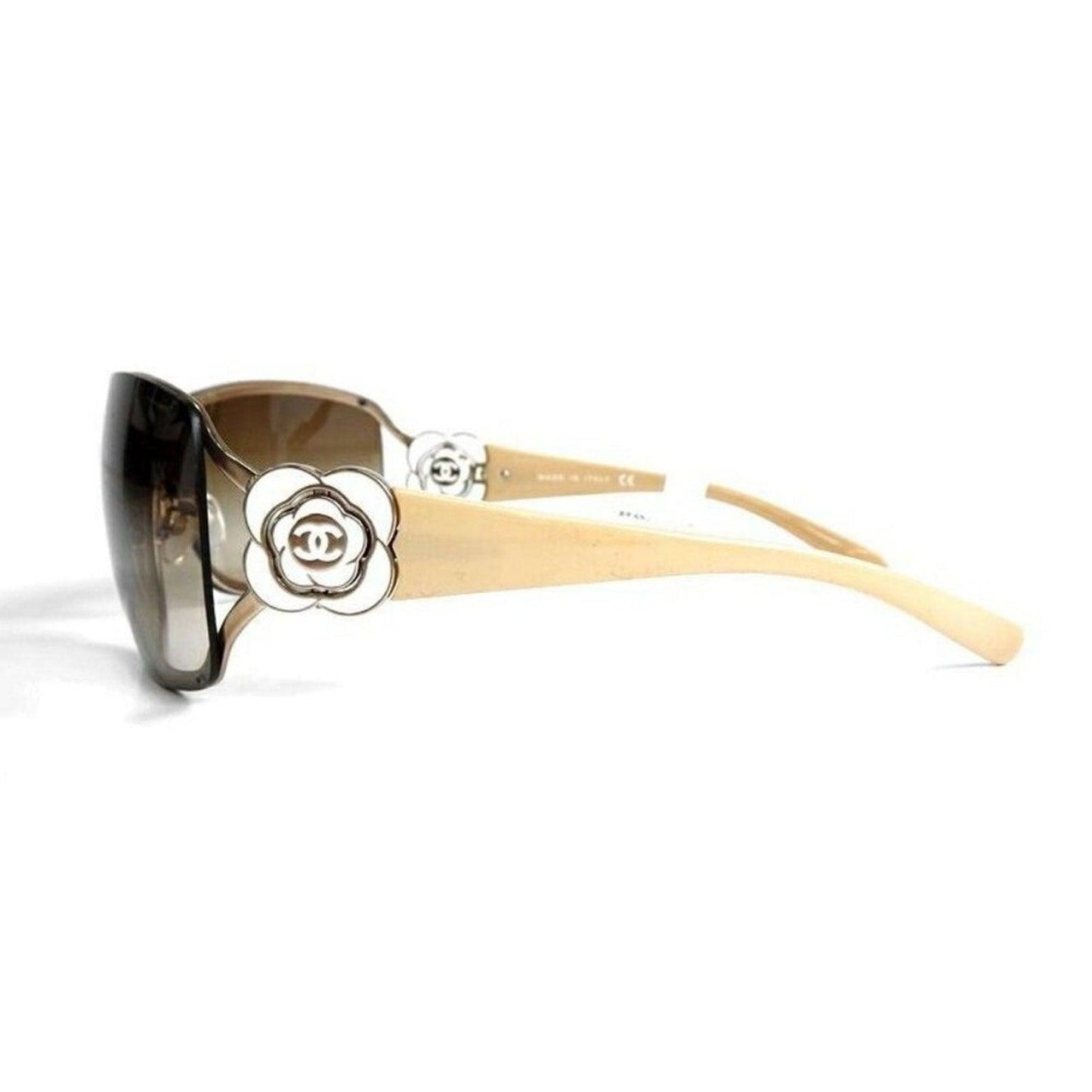 NEW CHANEL CC Logo Vintage Shield Gradient Frameless Sunglasses Camellia - The Reluxe