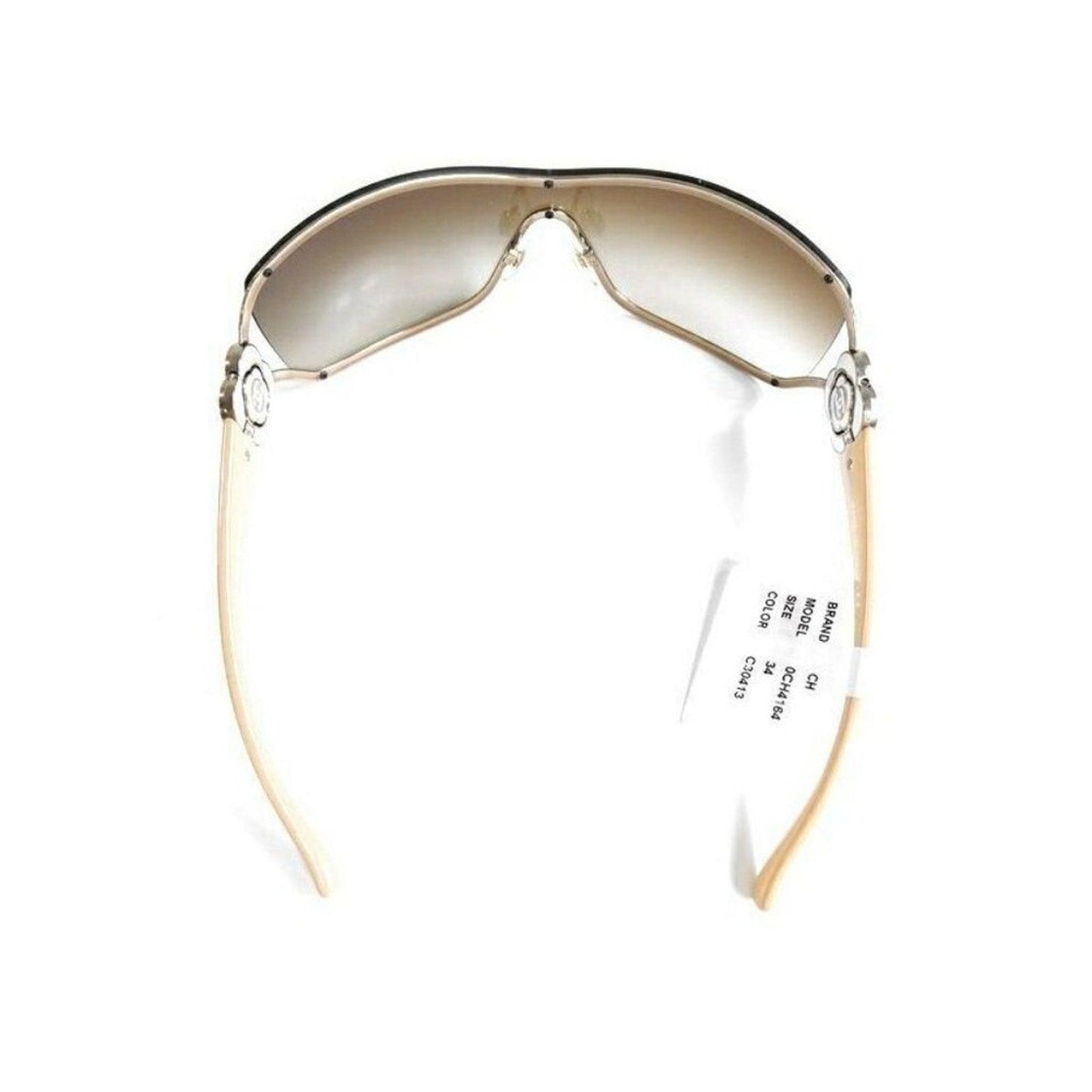 NEW CHANEL CC Logo Vintage Shield Gradient Frameless Sunglasses Camellia - The Reluxe