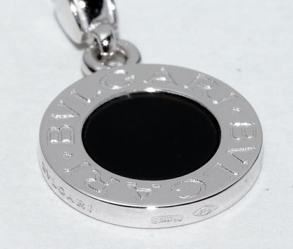 Bulgari Charm Pendant Top 18K White Gold Onyx 1P Bulgari Charm