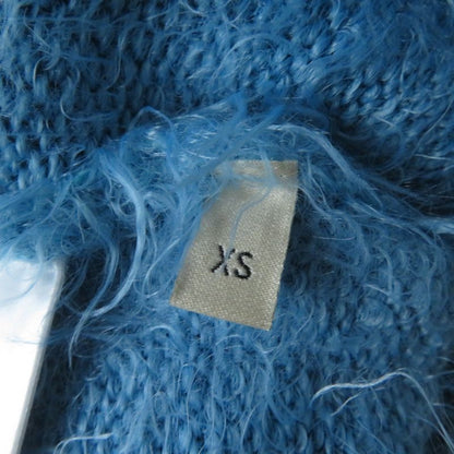 Gucci 695655 GG Embroidery Cubic Sleeve Cropped Knit Pullover Blue XS Made In