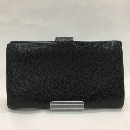 Chanel Women's Bifold Wallet Coco Marc Caviar Skin Black