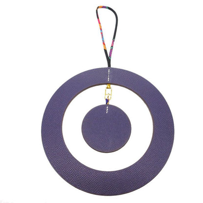 Hermes Petite Ache Circle Charm Key Holder Vaux Epson Violet Purple 0790 Hermes
