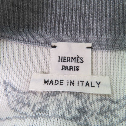 Hermes Jungle LOVE Jungle Love Cashmere Silk Long Sleeve Knit Dress Grey 36
