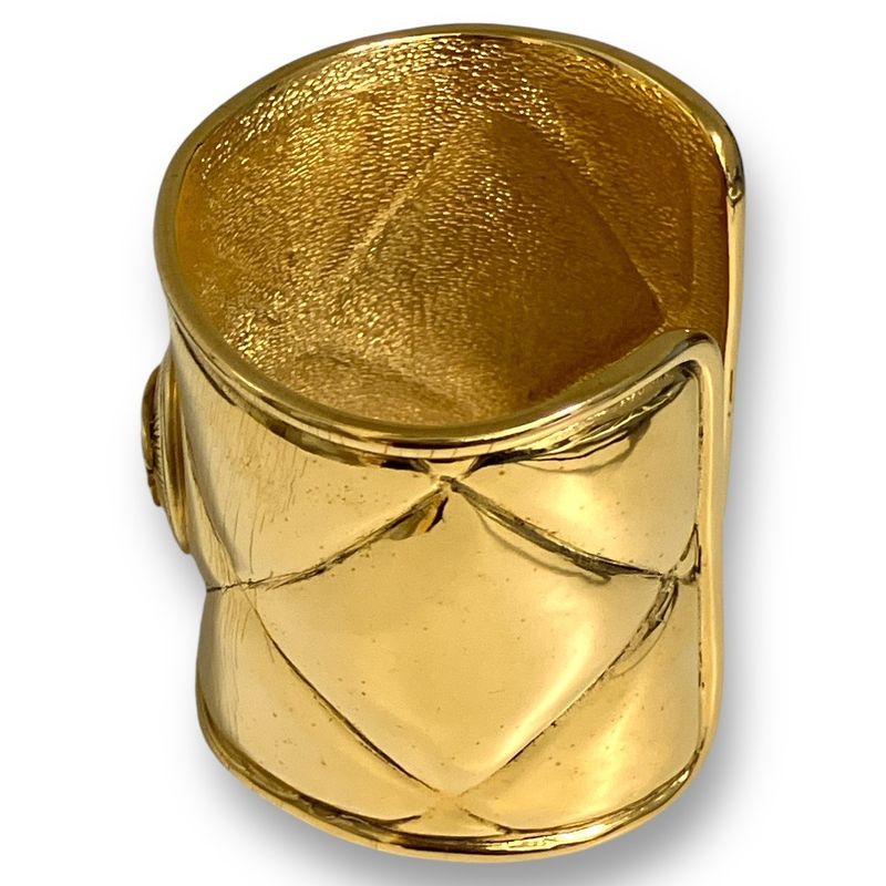 Chanel Vintage Coco Mark Big Bangle Unisex Gold
