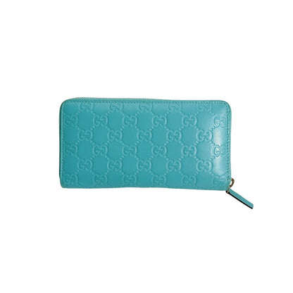 Gucci Guccissima Round Long Wallet GG Light Blue