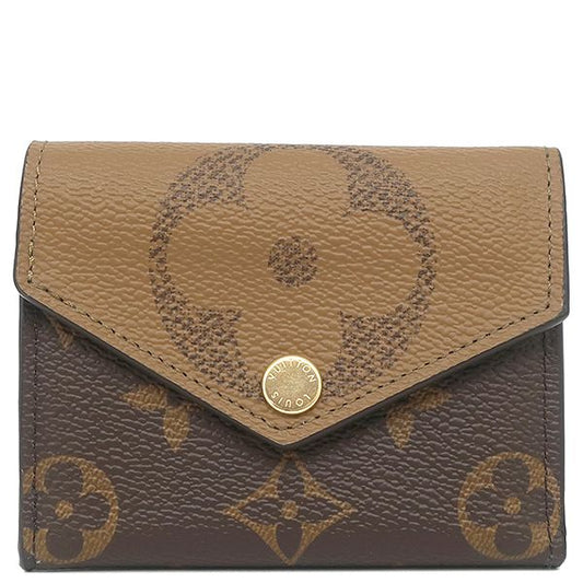Louis Vuitton Trifold Wallet Portefeuille Zoe Monogram Canvas Monogram Reverse