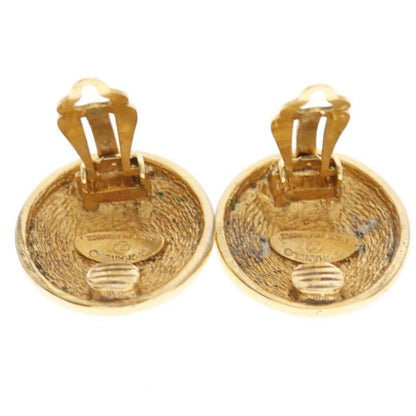Chanel Coco Mark Matelasse Vintage Gold Plated Gold Ladies 18.0g Earrings