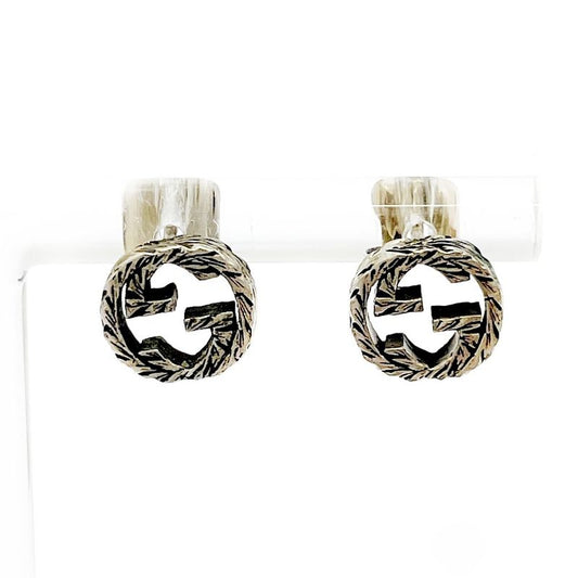 Gucci Silver Interlocking G Earrings 2.8g 925 Engraved 331691 Earrings