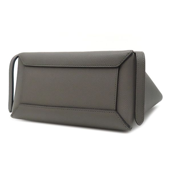 Celine 2way Bag Belt Bag Nano Calf Gray Gold Hardware Handbag Shoulder [storage