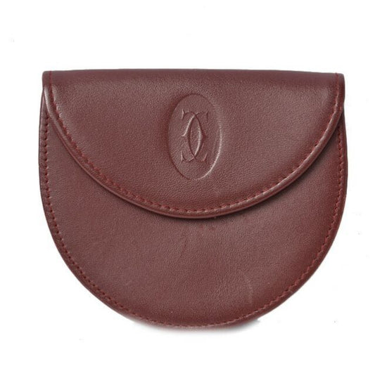 Cartier Coin Case Coin Purse Cartier Wallet Must Line Horseshoe Shape Bordeaux