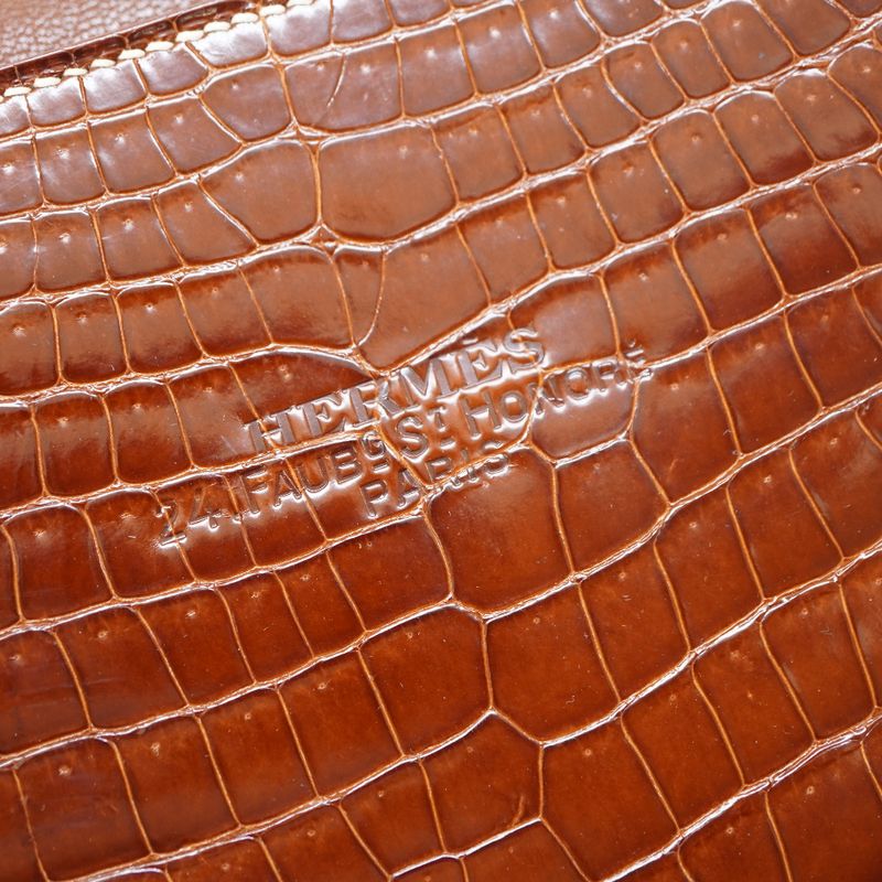 Hermes Lucy PM Tote Bag Niloticus/leather Brown 0125hermes