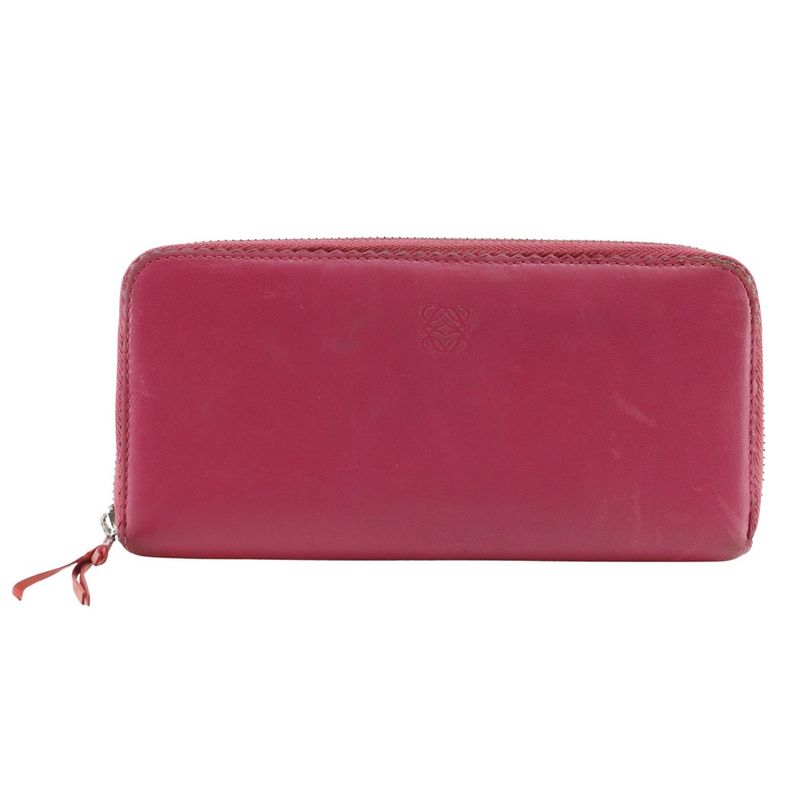 Loewe Anagram Lambskin Pink Women's Long Wallet
